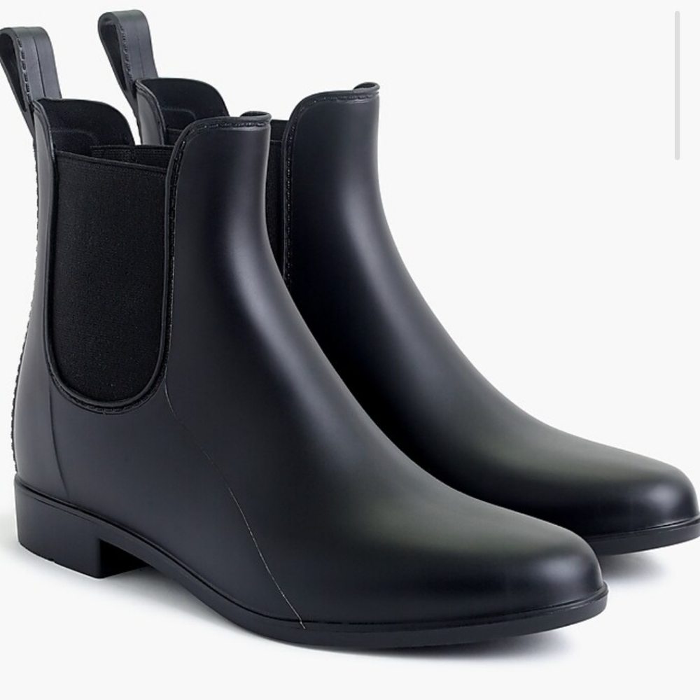 J.CREW BLACK SHELSEA  RAIN BOOTS SIZE 10